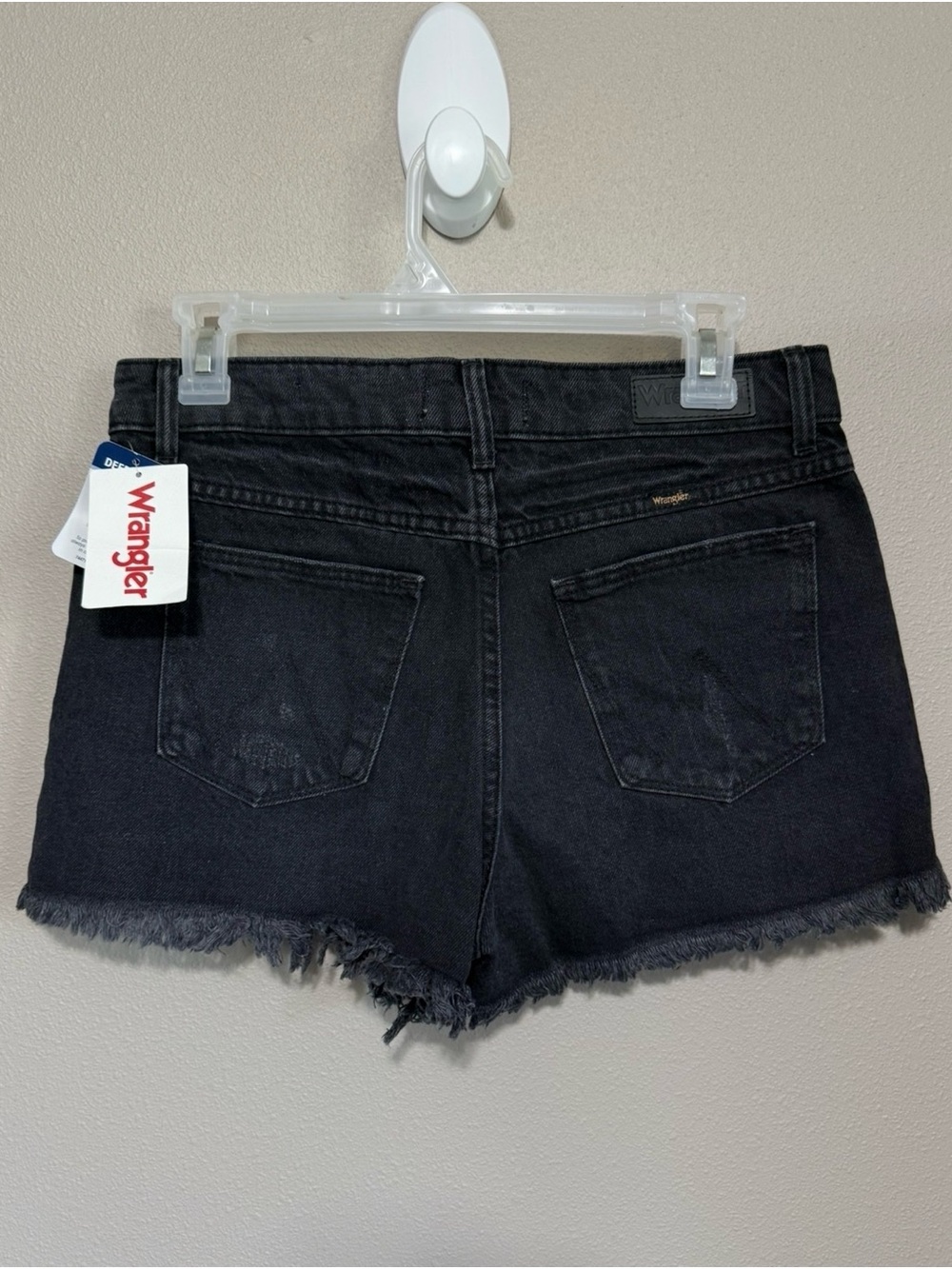 Wrangler Black Frayed Hem Denim Cutoff Shorts Sz. 6 / 28 NWT